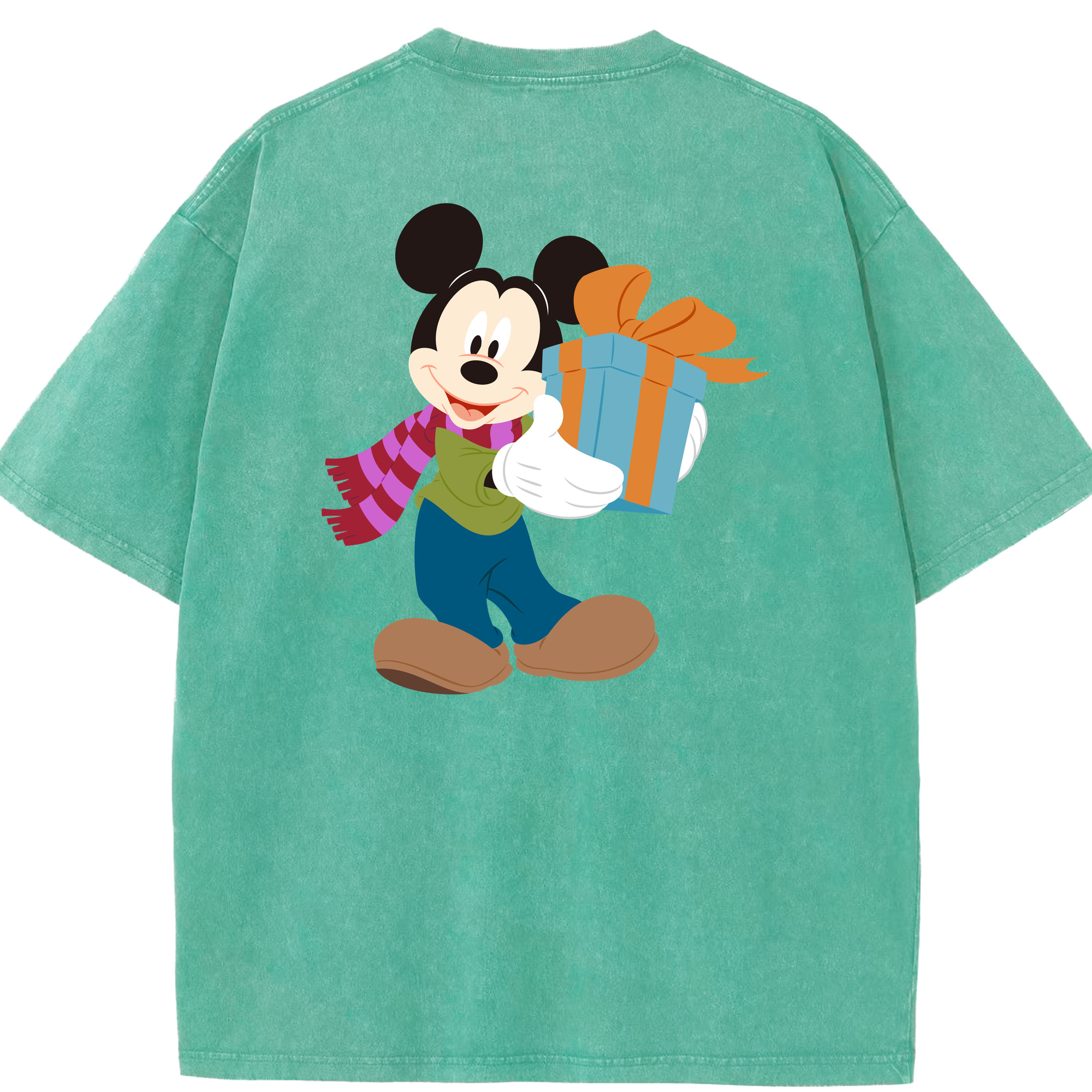 （画像用） ミッキーマウス Mickey Mouse 綿100% ヴィンテージ風 半袖Tシャツ（背面プリント）